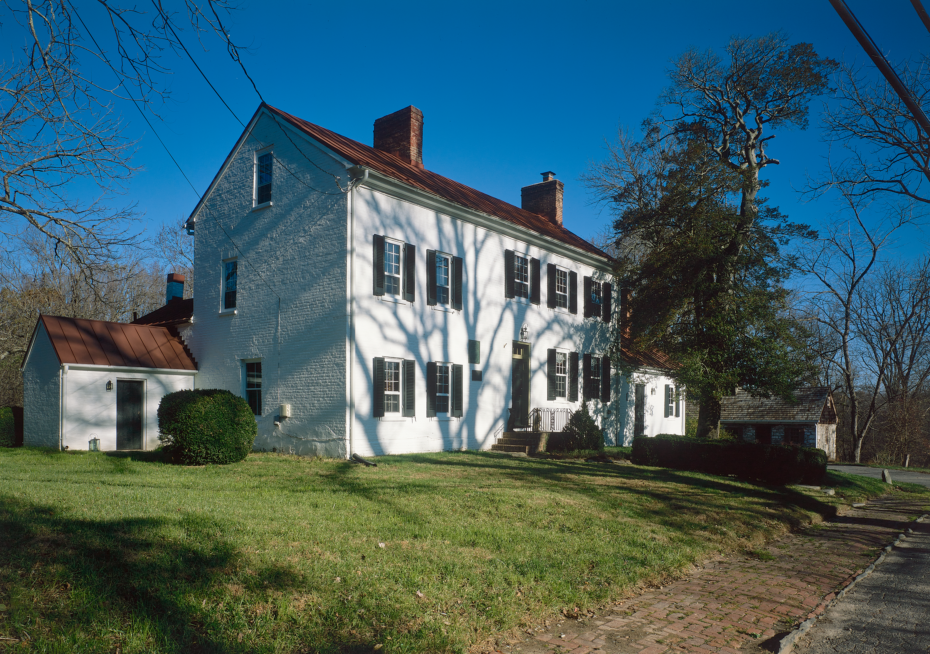 The house of Henrietta and Caleb Bentley, where President Madison spent the night in Brookeville, still stands today. (Maryland State Archives)