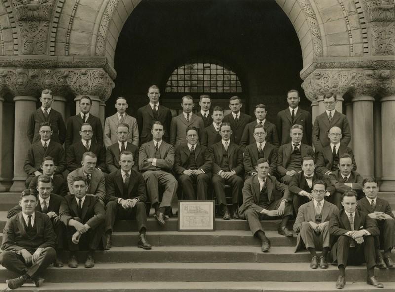 Harvard Law Review Staff Photo circa 1921-1922. Houston, in the back row, was the first Black editor of the review.