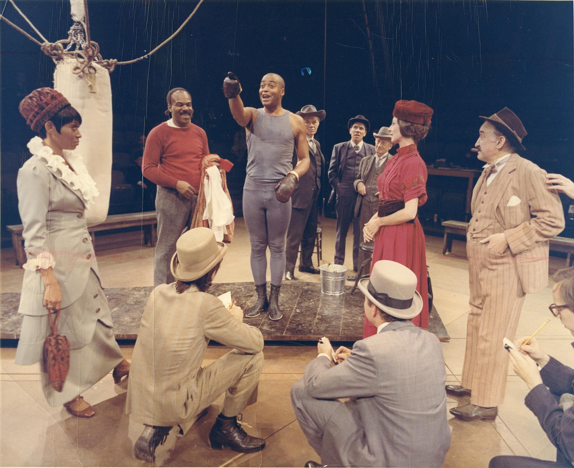 The cast of The Great White Hope at Arena, 1967 (Credit: Arena Stage Records, C0017, Special Collections Research Center, George Mason University Libraries.)