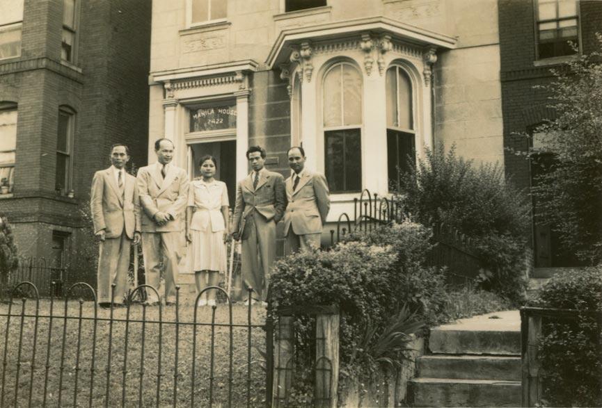 Filipino family in front of a house (Source: University of Maryland Libraries, Special Collections)