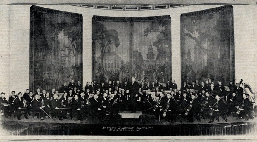 The National Symphony at their inaugural concert on January 31, 1930 (Photo Source: Used with Permission from the NSDAR Archives)