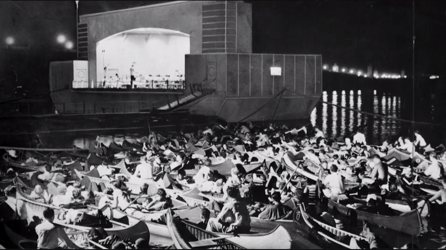 Washingtonians in canoes listen to the NSO. Photo Source: Washington Evening Star. Used with Permission by the DC Public Library