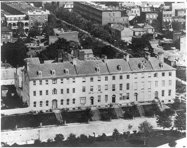 Carroll Row, formerly located on present site of the Library of Congress. [No Date Recorded on Caption Card] Photograph. https://www.loc.gov/item/2016647982/.