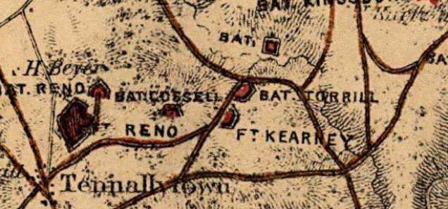 Closeup of Map of D.C. Civil War defenses in 1865. (Source: Wikipedia)