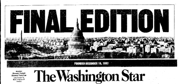 End of an Era: The Evening Star Fades in Washington