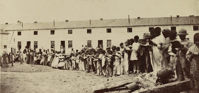 Civil War era photograph of Freedmans’ Village (Source: Library of Congress))