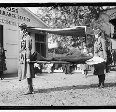 Red Cross Demonstration in D.C. During 1918 Influenza Pandemic (Source: Library of Congress Prints and Photographs Division, 1918)