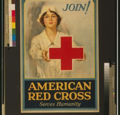 Advertisement poster for the American Red Cross circa. 1914-1918 (Source: Library of Congress)
