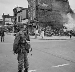 National Guard patrols Washington, D.C. in the aftermath of the 1968 riots. (Source: Library of Congress)