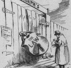 A cartoon comments on the closing of St. Asaph (Source: Washington Times, January 13, 1905)